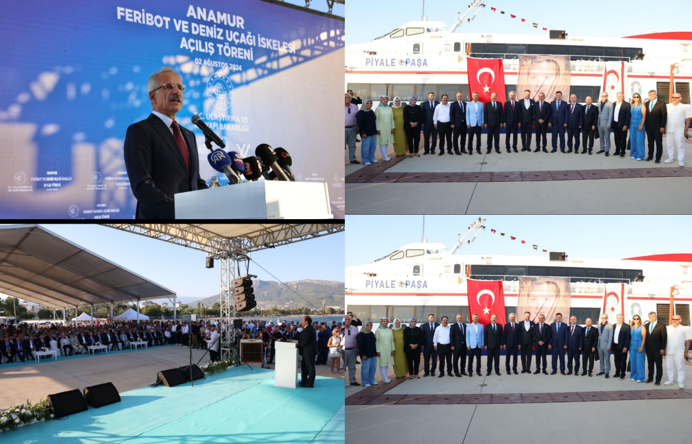 ANAMUR FERİBOT VE DENİZ UÇAĞI İSKELESİNİN AÇILIŞI GERÇEKLEŞTİRİLDİ
