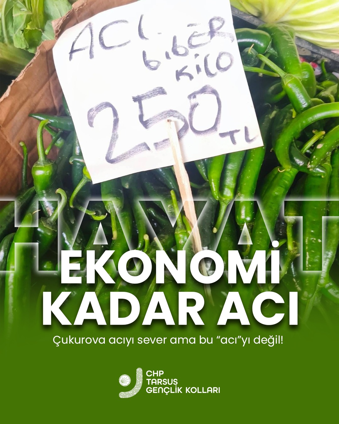 CHP TARSUS GENÇLİK KOLLARINDAN YÜKSEK FİYATLARA TEPKİ