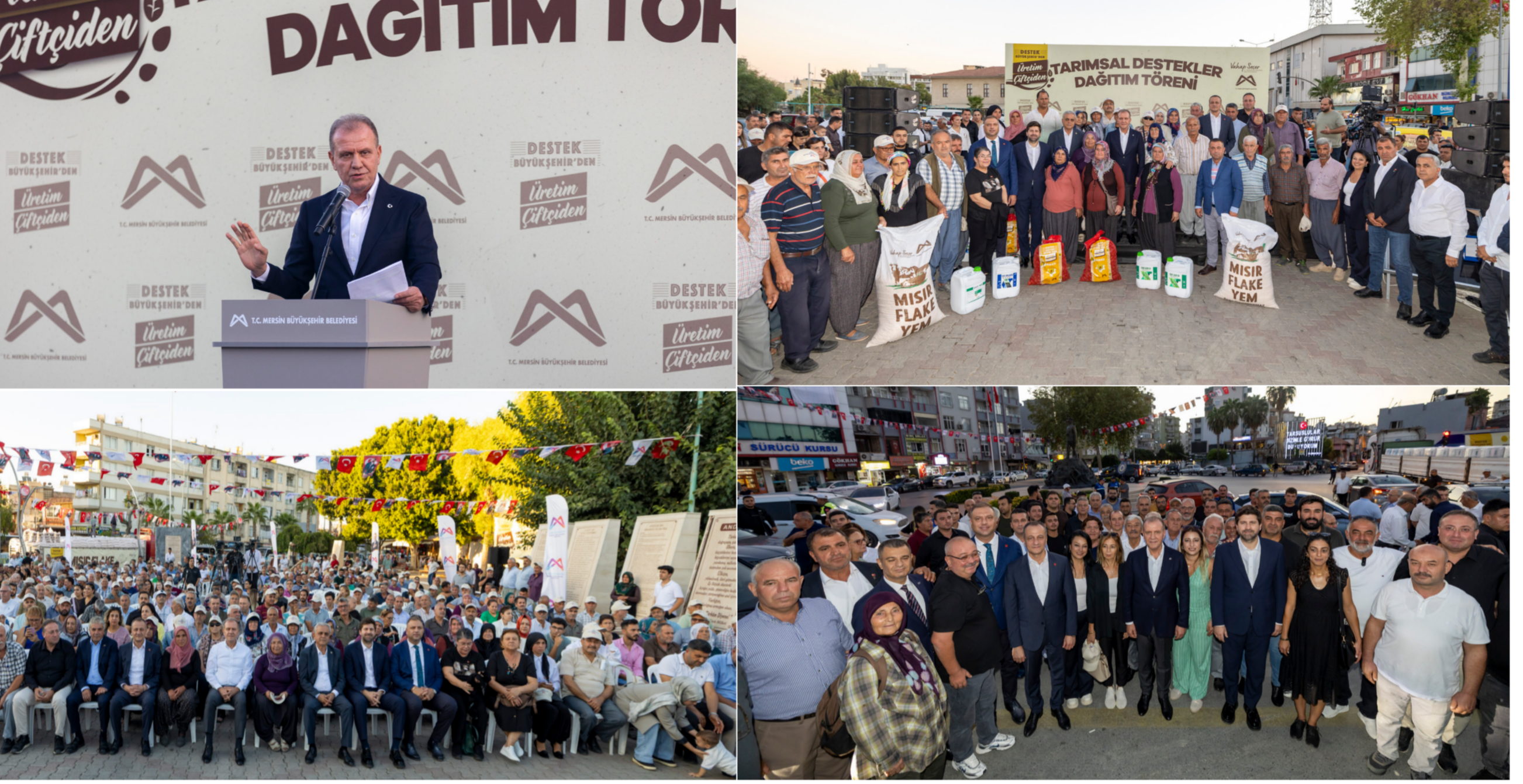 BAŞKAN SEÇER, TARSUS VE ÇAMLIYAYLALI ÜRETİCİLERE YAPILAN TARIMSAL DESTEK TÖRENİ’NE KATILDI